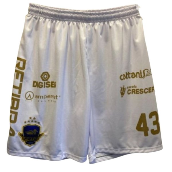 calcao pato futsal branco e dourado profissional de jogo