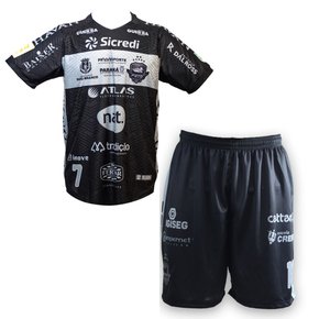 conjunto preto e cinza pato futsal profissional de jogo